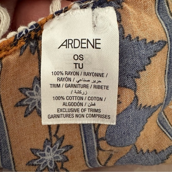 Ardene Kimono Golden Hour Mustard Yellow Navy Blue White - One Size - Picture 10 of 12